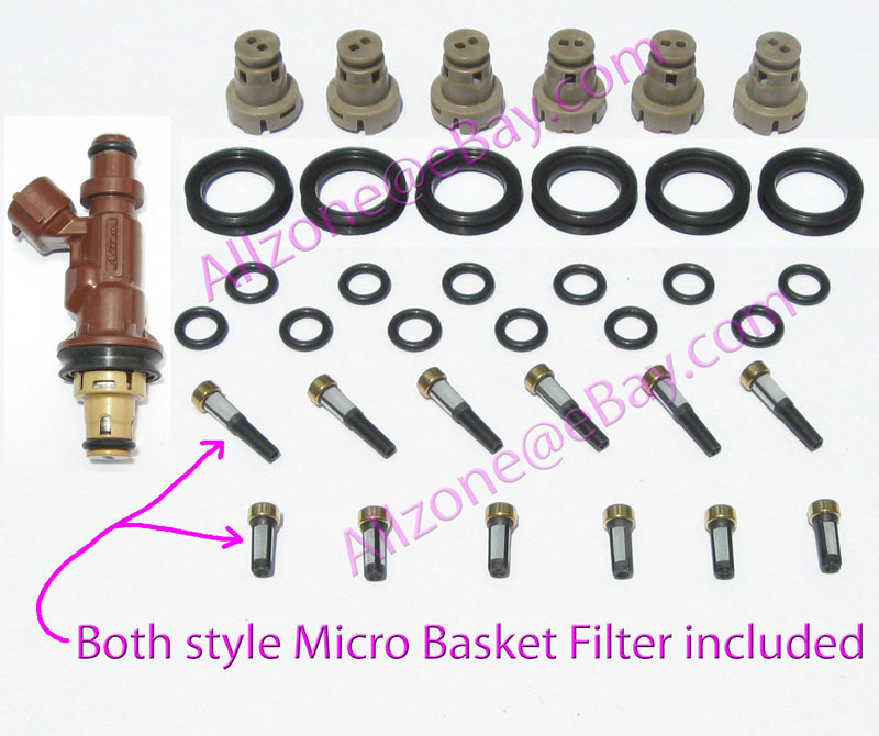 Fuel Injector Rebuild Kit For Toyota 3 4 V6 5vzfe O Rings Filters Pintle Caps Ebay